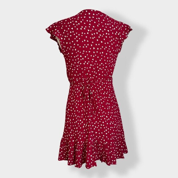 Rails Koreen Red‎ Heart Print Wrap Dress - Picture 4 of 6